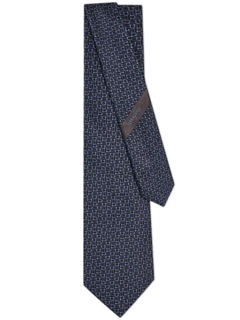 Ferragamo diagonal Gancini jacquard tie 