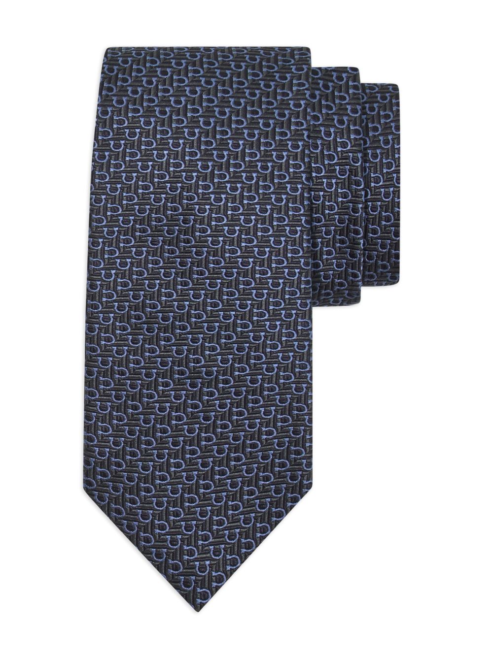 Ferragamo diagonal Gancini jacquard tie - Blue