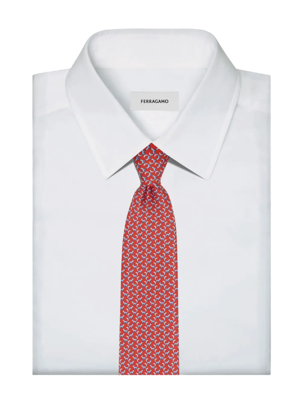 Ferragamo Zijden stropdas met pootje-print Rood
