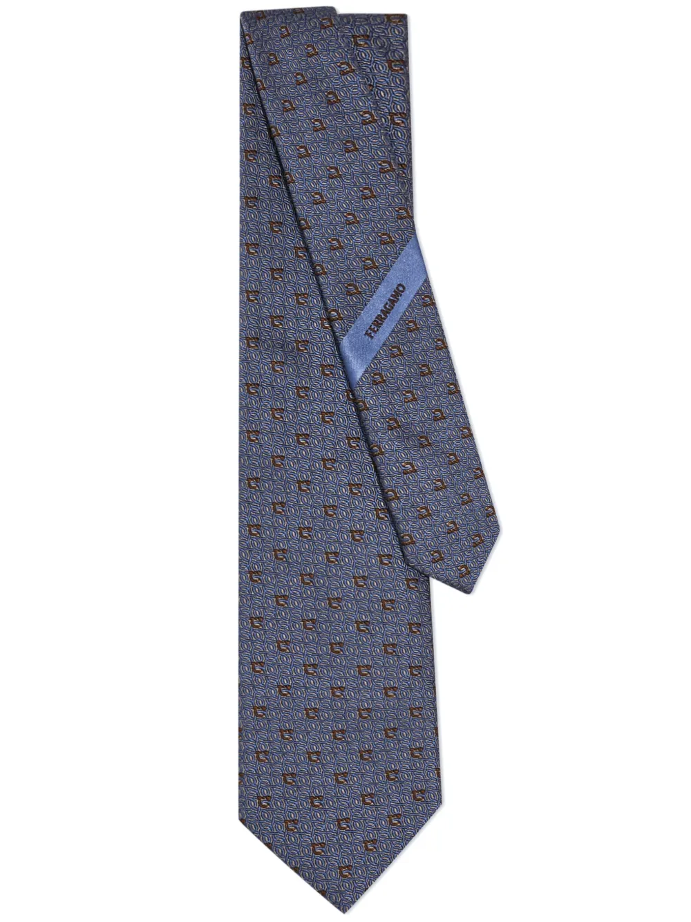 Ferragamo Gancini jacquard tie | Blue | Image 1