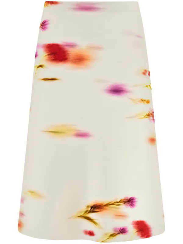 スカート FERRAGAMO SKIRT (13E831773145 BEIWHIMAS) Salvatore Ferragamo Ferragamo Peplum Waist Denim Midi Skirt