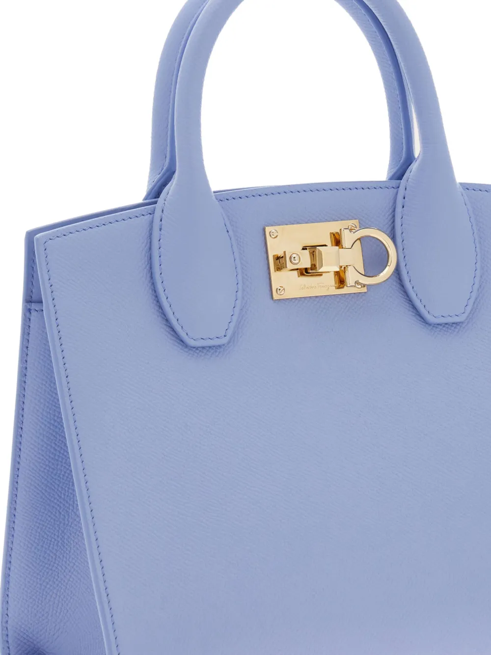 Ferragamo Small Studio Box Shoulder Bag In Blue