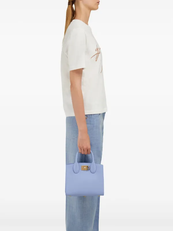 Ferragamo Small Studio Box Shoulder Bag | Blue | FARFETCH