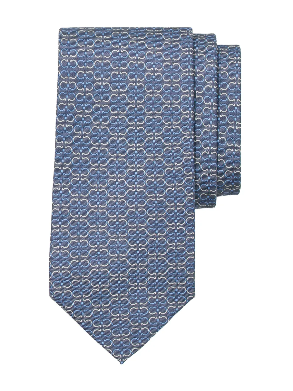 Ferragamo Stropdas met Gancini-print Grijs