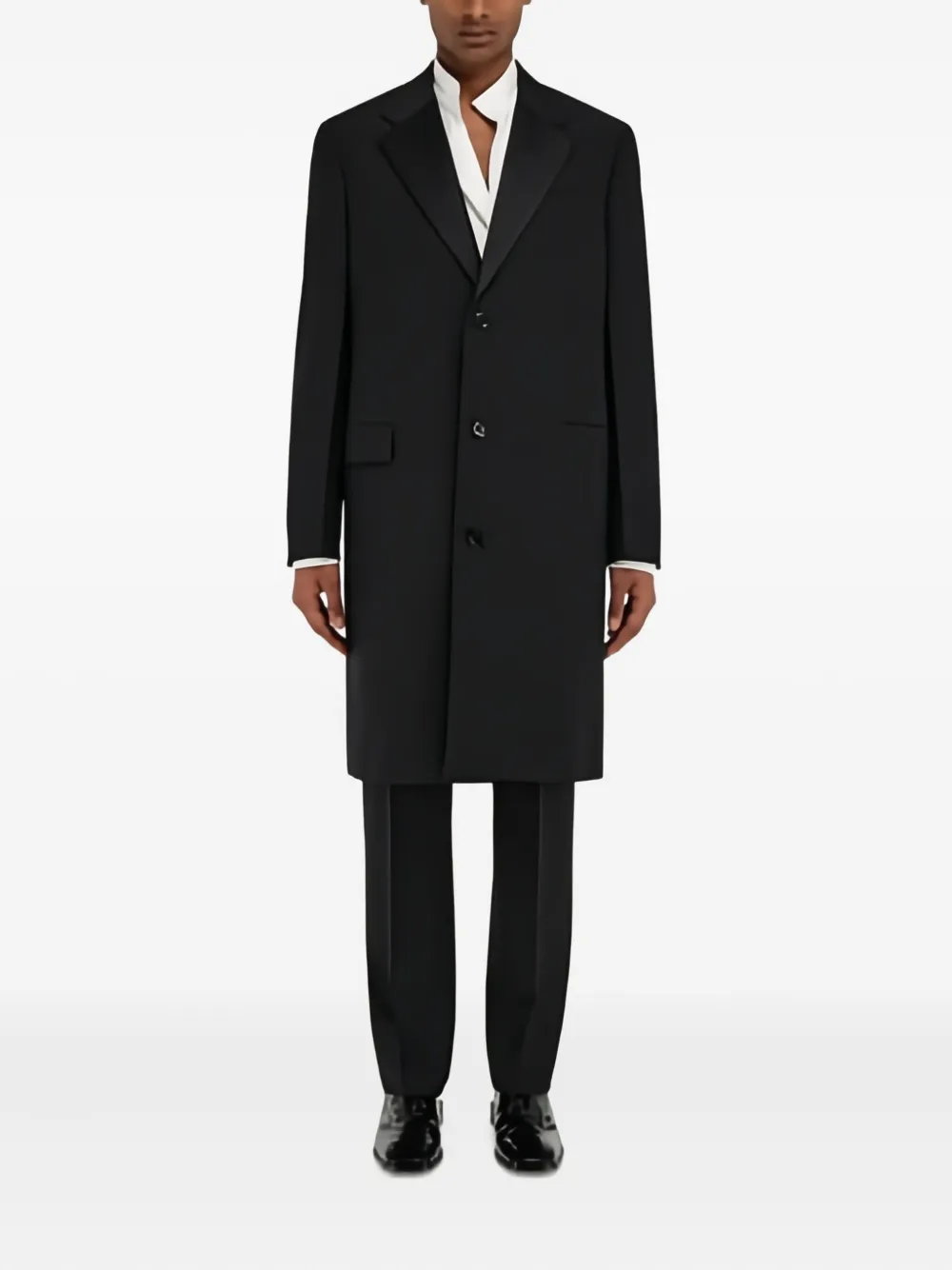 Ferragamo satin-lapel single-breasted coat | Single Breasted Coats | Image 2
