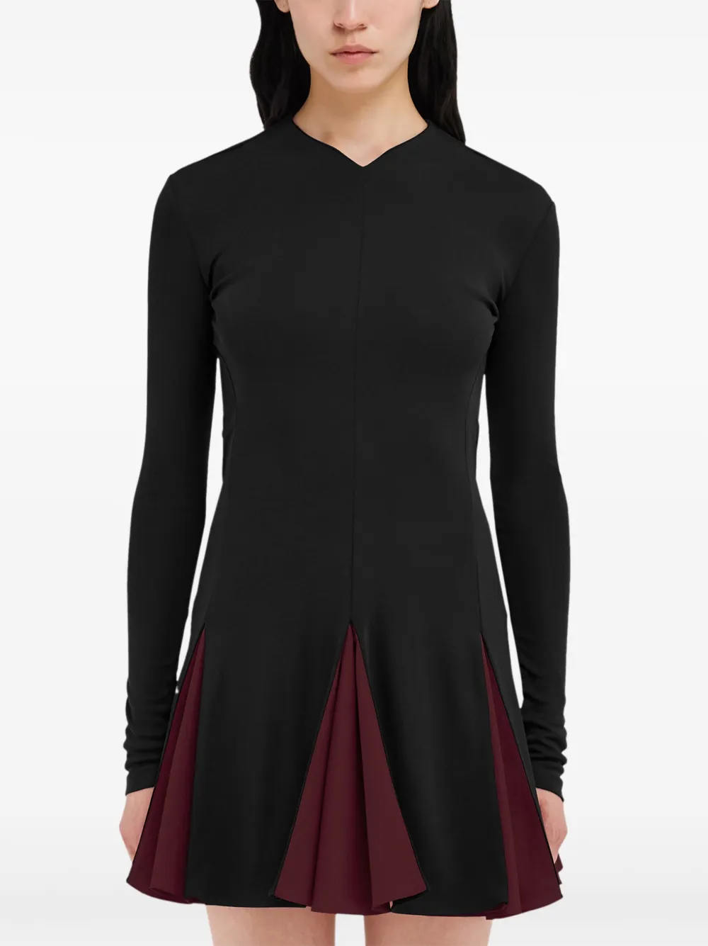 Shop Ferragamo Ribbed Mini Dress In Black