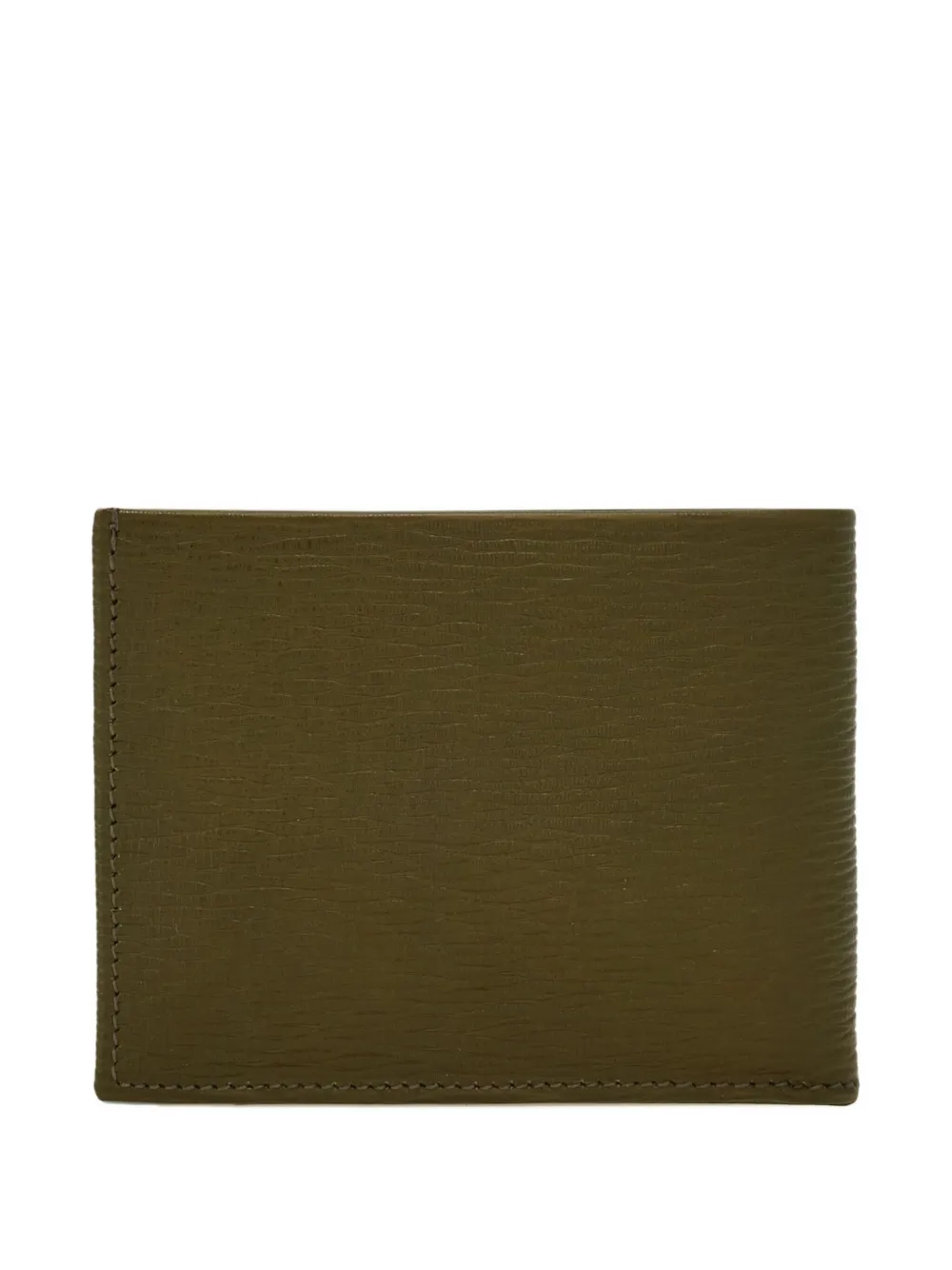 Ferragamo Gancini hammered leather wallet Groen