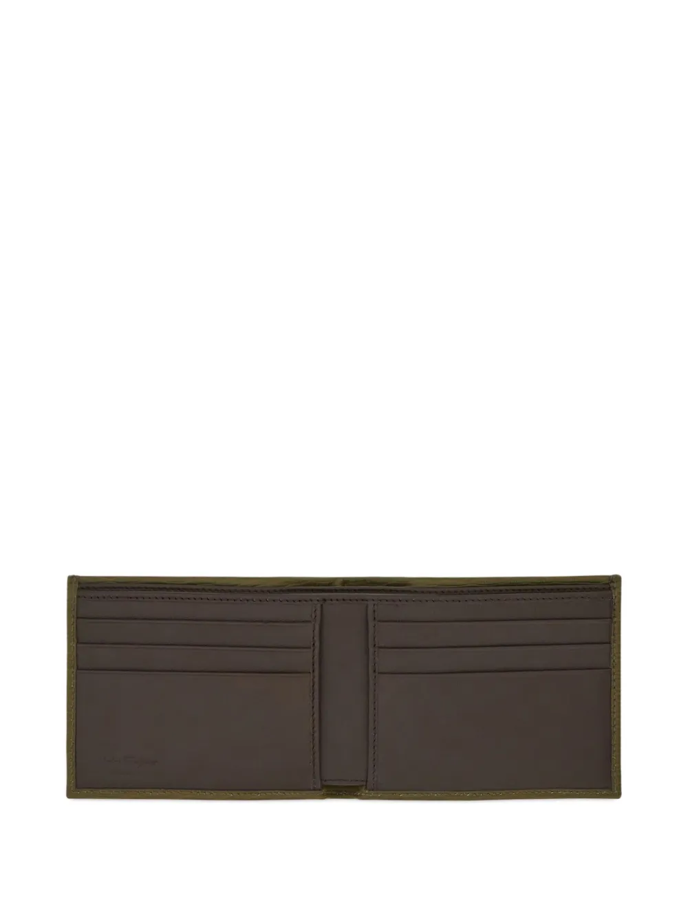Ferragamo Gancini hammered leather wallet Groen
