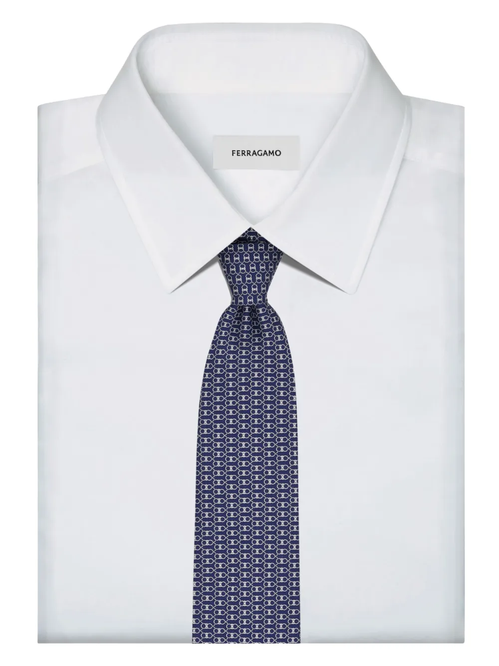 Ferragamo Stropdas met ganciniprint Blauw