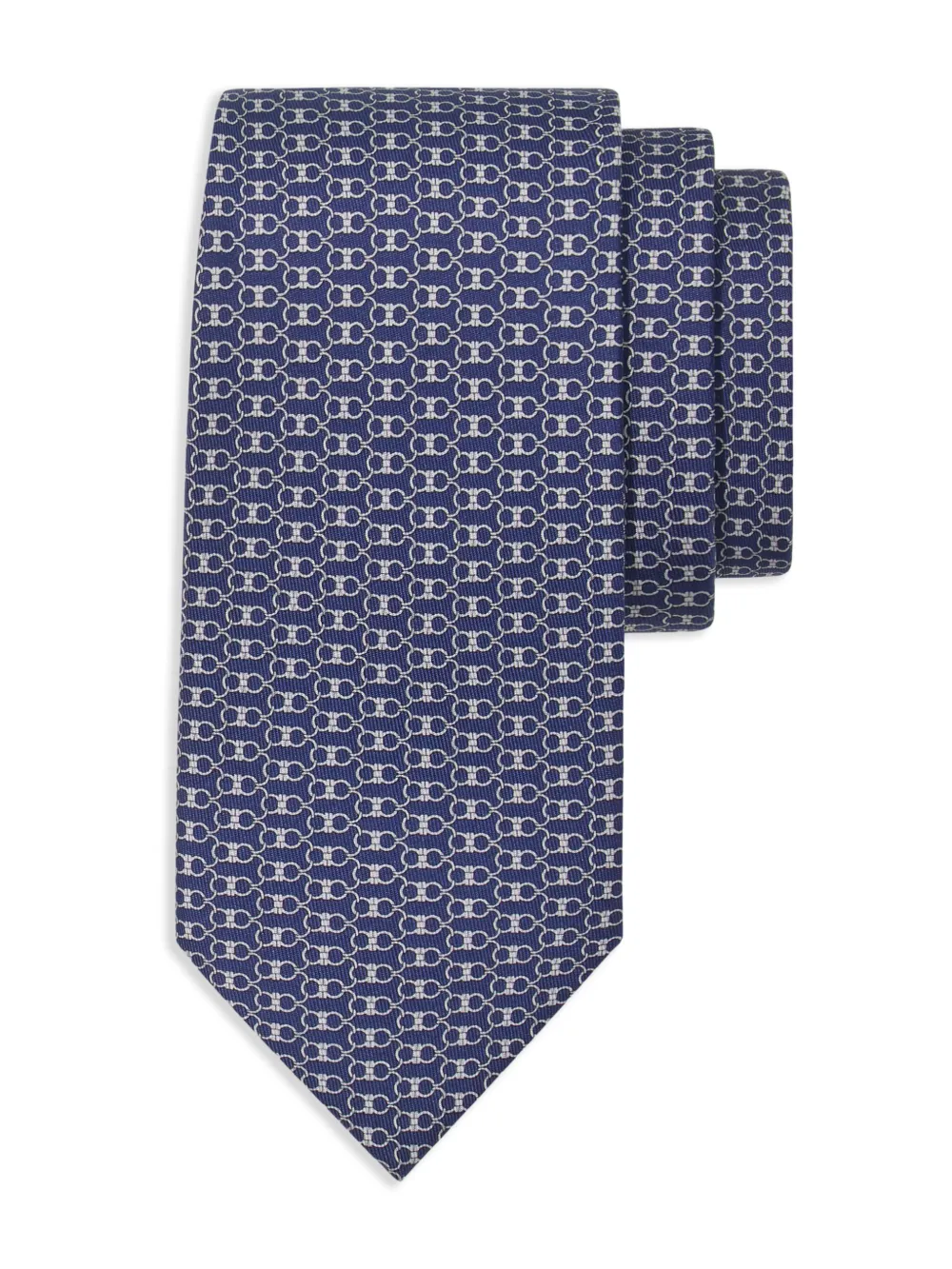 Ferragamo Stropdas met ganciniprint Blauw
