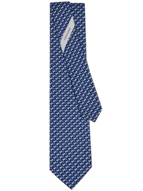 Ferragamo Margarita-print silk tie