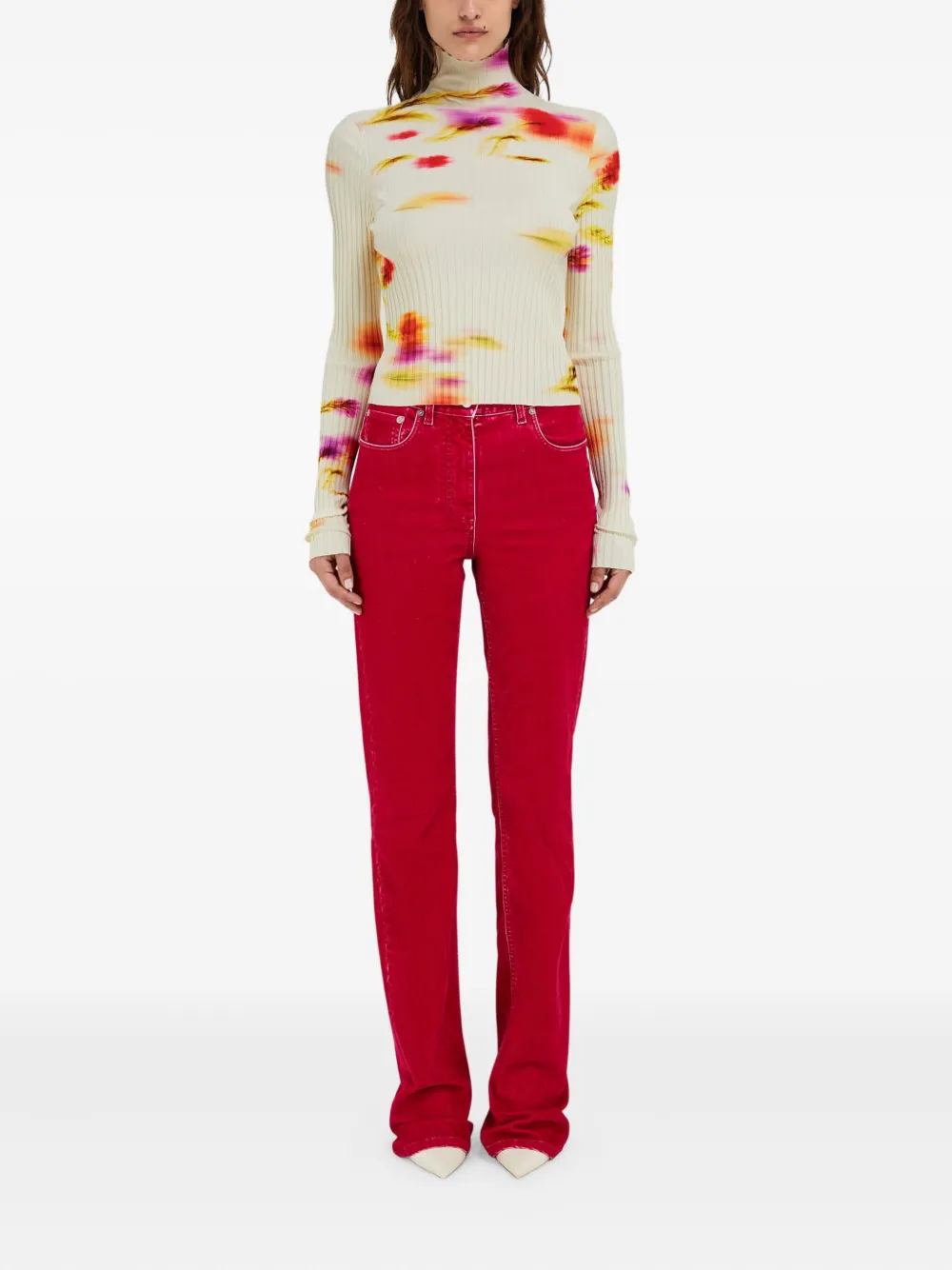 Ferragamo Trui met bloemenprint Wit