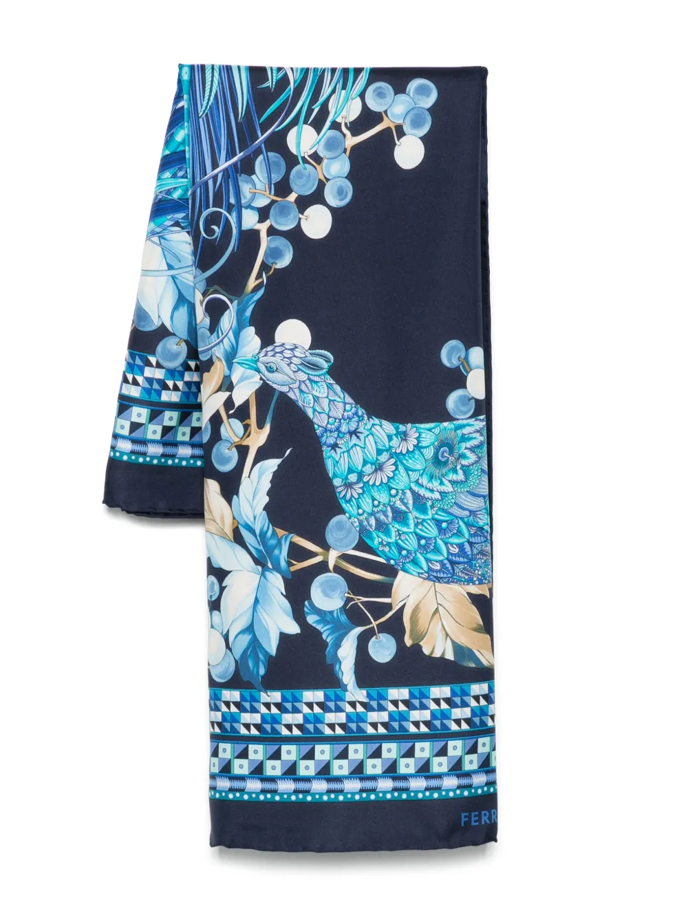 FERRAGAMO ANIMAL PRINT SILK SCARF