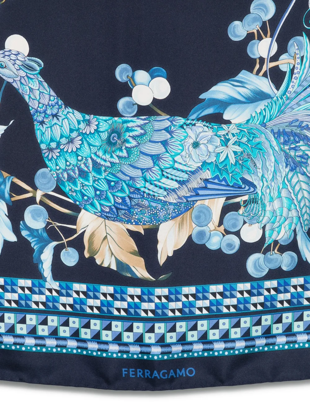 FERRAGAMO ANIMAL PRINT SILK SCARF