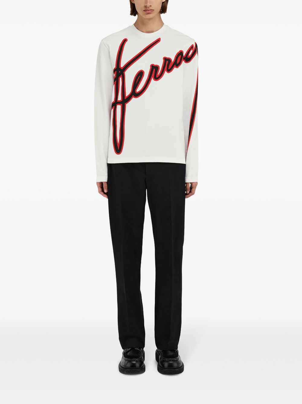 Ferragamo embroidered logo t-shirt - White