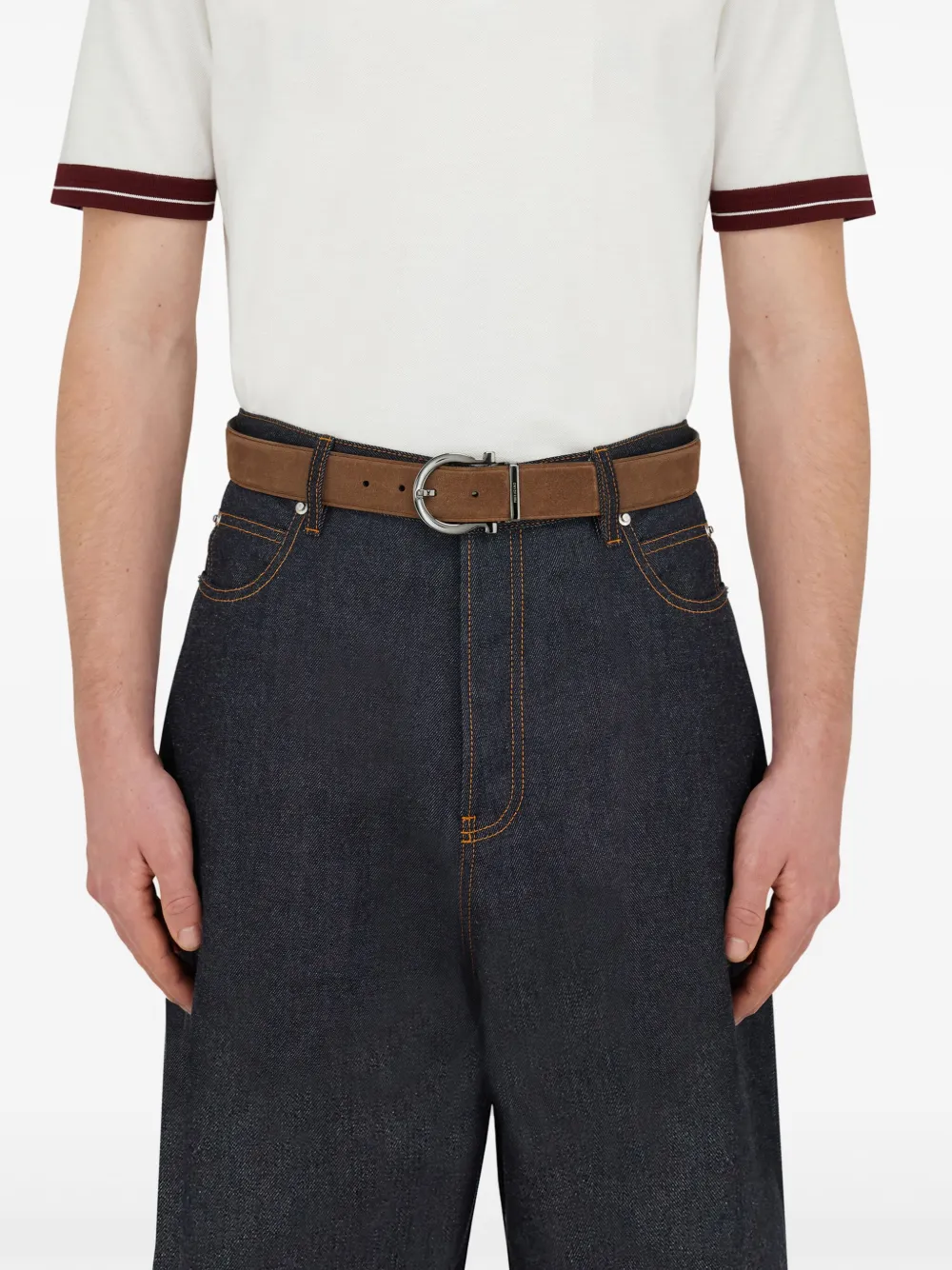 Ferragamo Gancini riem Bruin