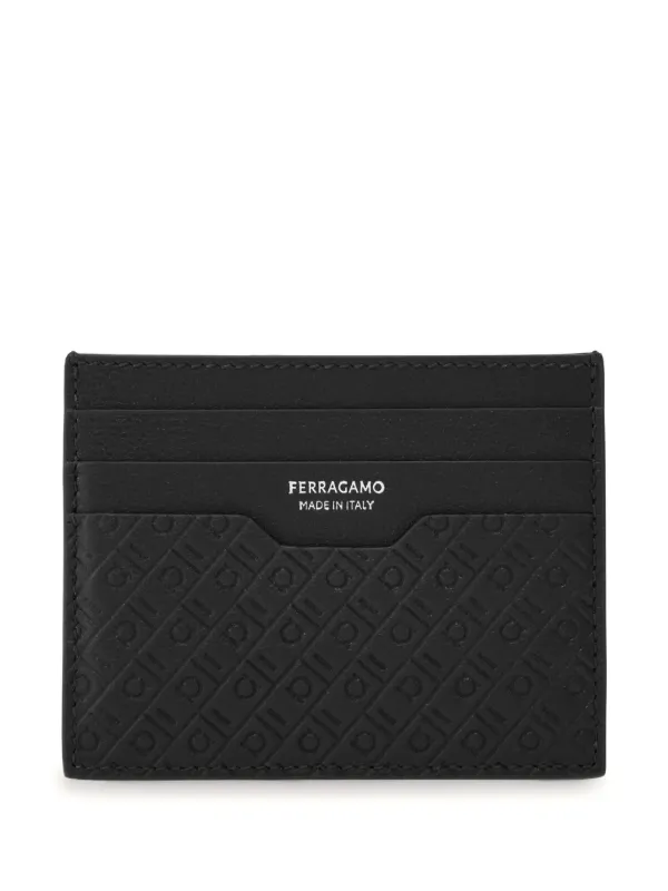Ferragamo Ferragamo Monogram Credit Card Holder in Black