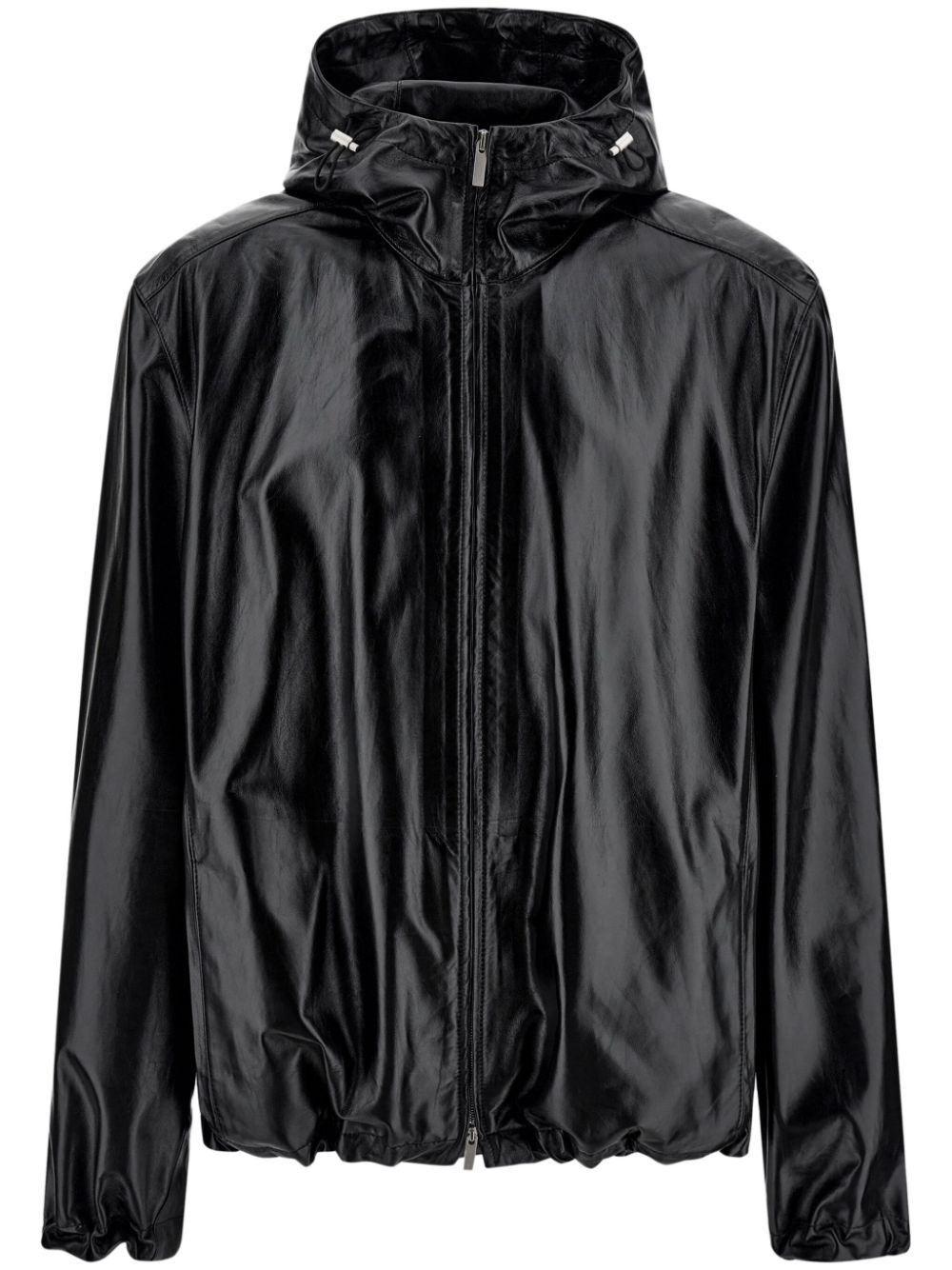 Ferragamo cropped nappa parka - Black