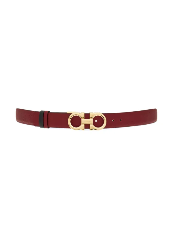 【FERRAGAMO】関税込☆ガンチーニ ベルト レディース レッド Ferragamo ガンチーニ リバーシブル ベルト | レッド | FARFETCH JP