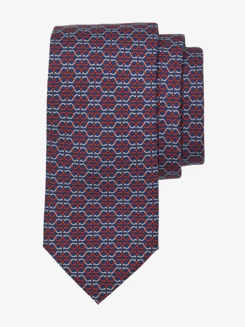 Ferragamo Gancini print silk tie