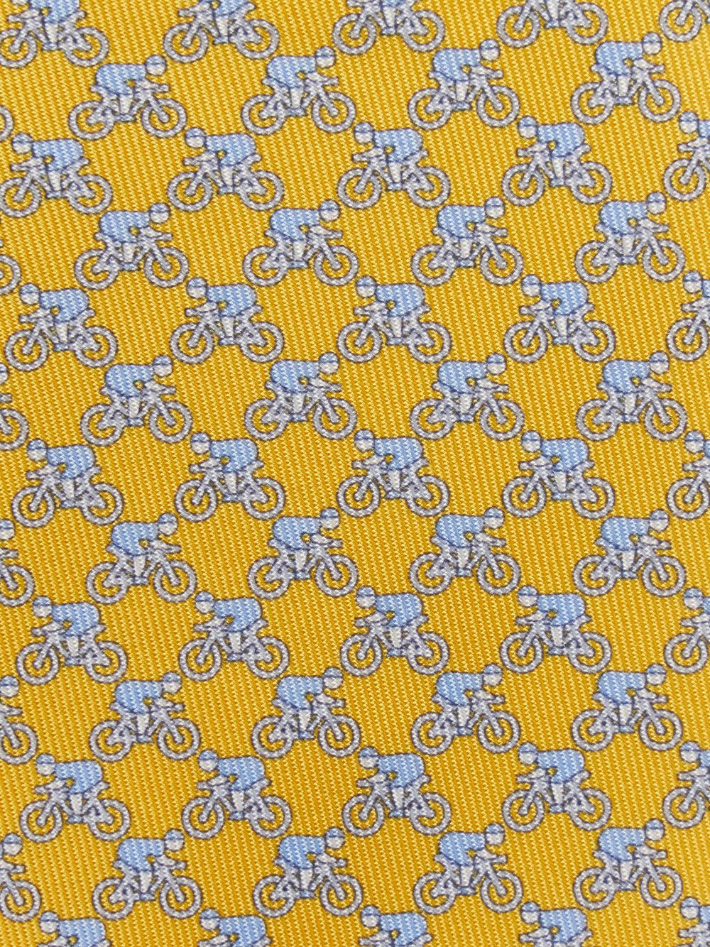 Ferragamo Cyclist-print tie - Yellow