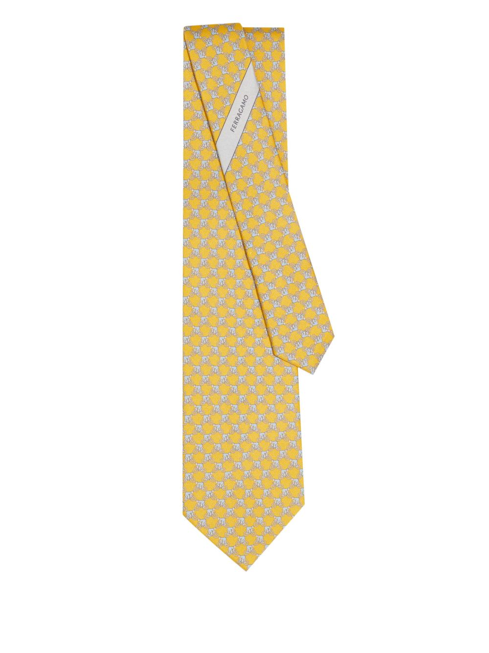 Ferragamo Cyclist-print tie - Yellow