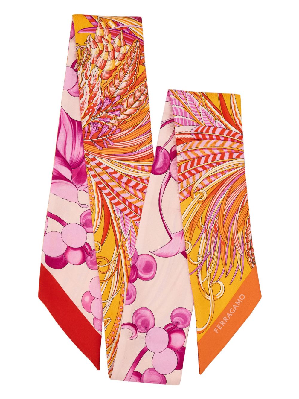 Ferragamo Animals-print neckerchief - Oranje