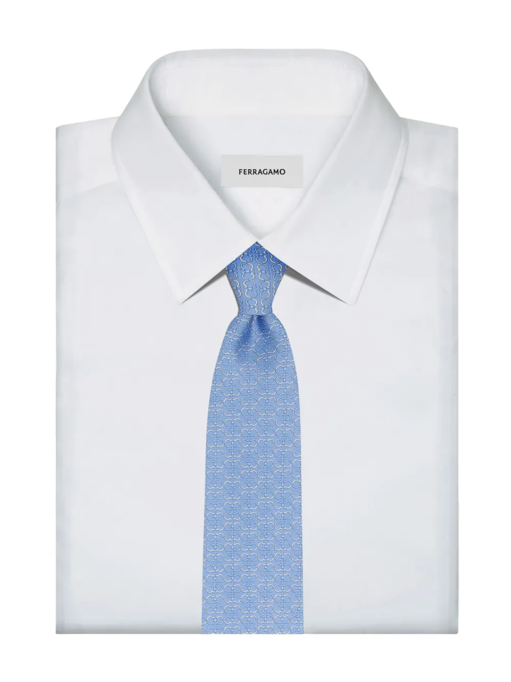 Ferragamo Gancini Print Tie In Blue