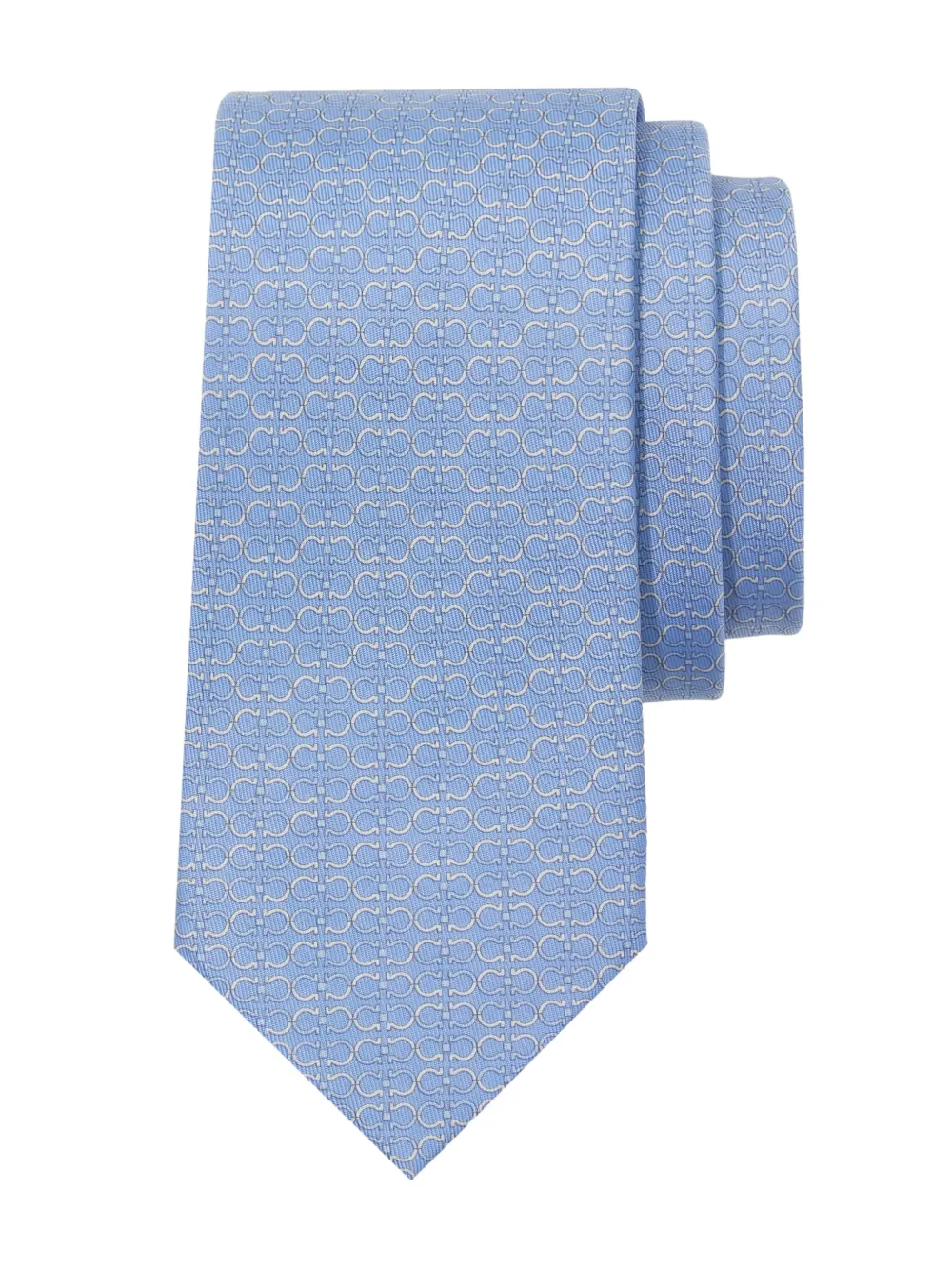 Ferragamo Gancini Print Tie In Blue