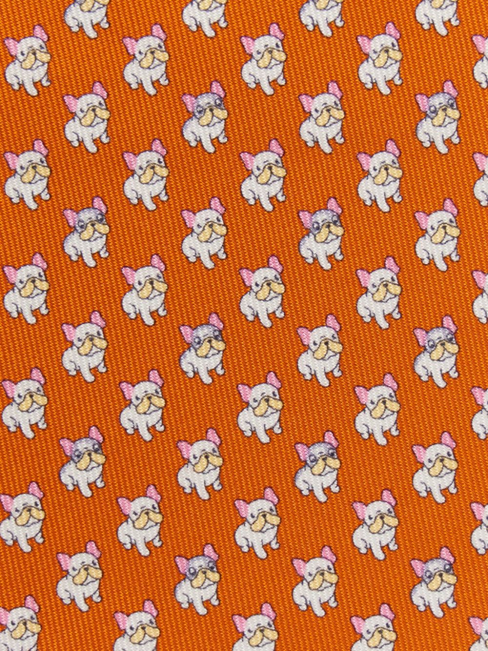 Ferragamo Bulldog silk tie - Orange