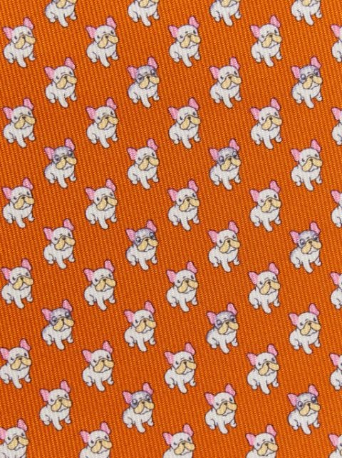 Bulldog silk tie