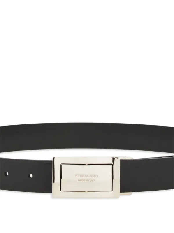 【フェラガモ】レザーベルト ブラウン メタルバックル Ferragamo リバーシブルバックル レザーベルト | ブラウン
