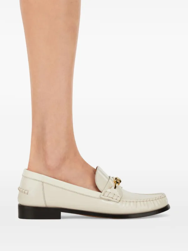 Ferragamo アイボリー ローファー　エナメル Ferragamo New Vara Loafers | White | FARFETCH