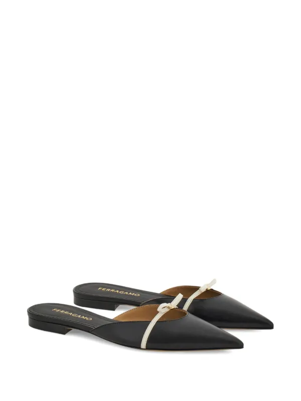 【送料&関税込】Ferragamo Mules With Bow Ferragamo Mini Bow Mules | Black | FARFETCH