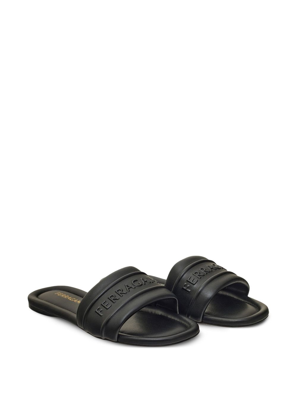 Ferragamo logo-embossed slides - Black