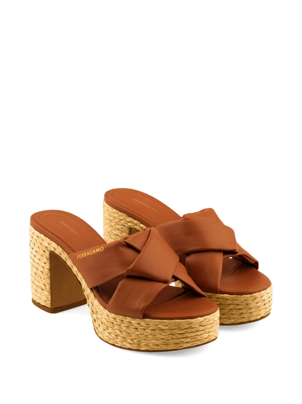 Ferragamo 85mm platform sandals Brown