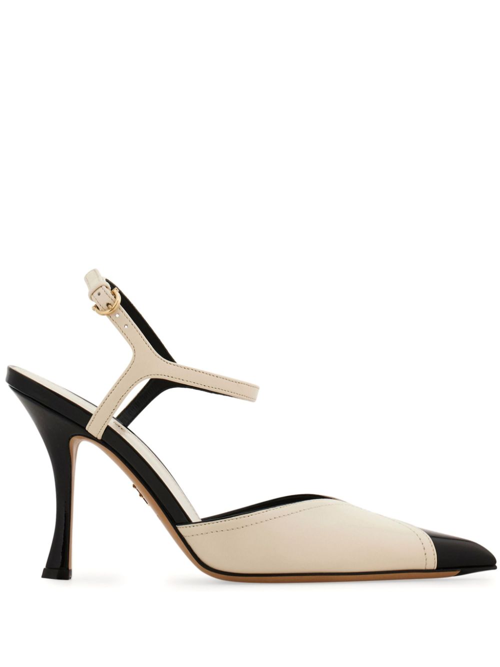 Ferragamo Pumps met contrasterend-inlay Beige