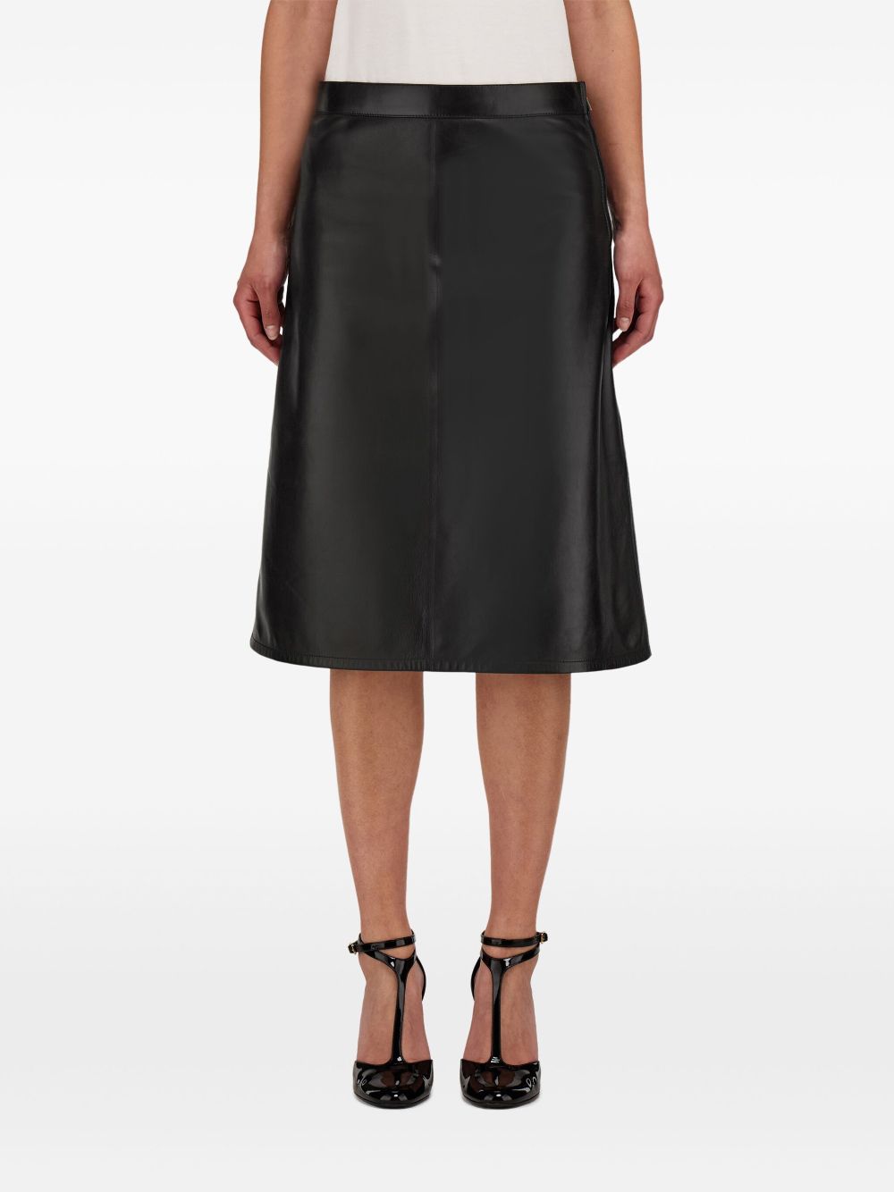 Ferragamo A-line suede skirt - Black