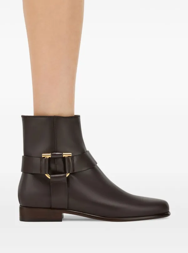 Ferragamo Gancini Ankle Boots Brown FARFETCH IE