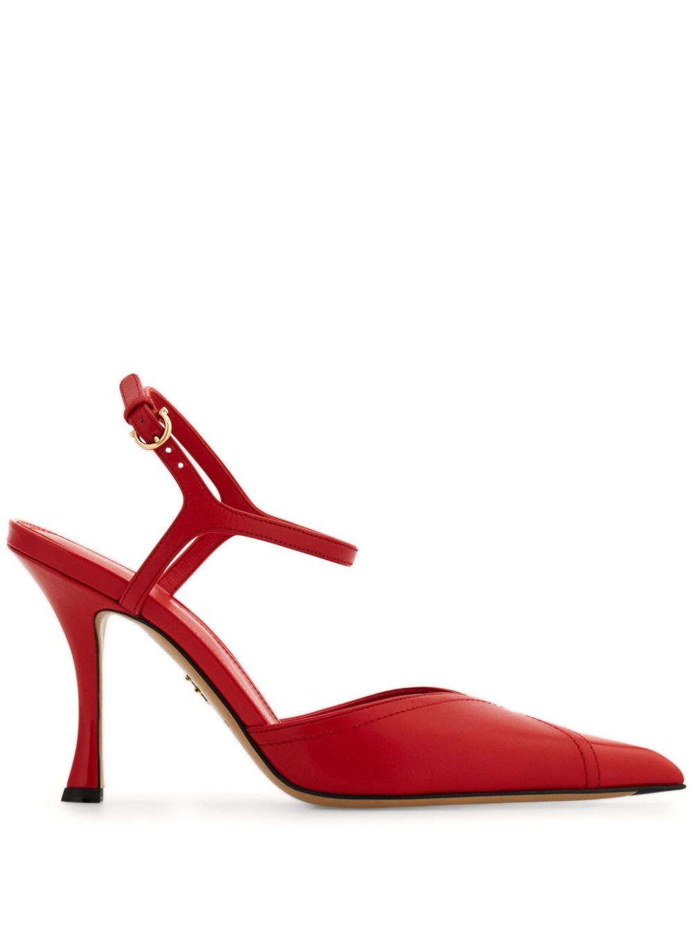 Ferragamo Pumps met contrasterend-inlay Rood