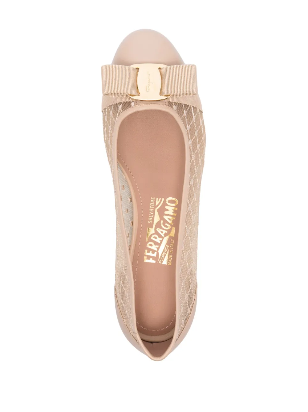 Ferragamo Varina Ballet Flat In Neutrals