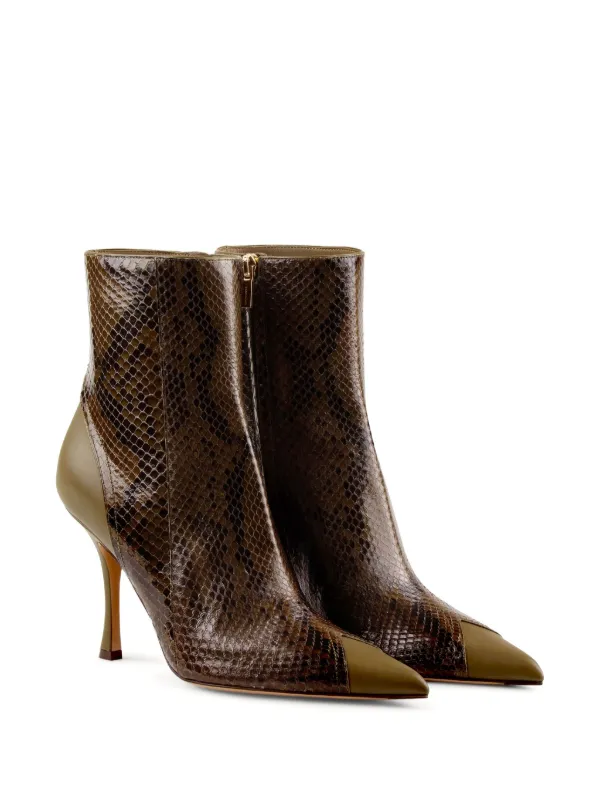 Ferragamo 95mm Leather Ankle Boots | Green | FARFETCH