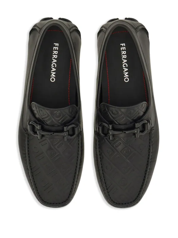 Ferragamo Gancini-plaque Leather Loafers | Black | FARFETCH display picture 3