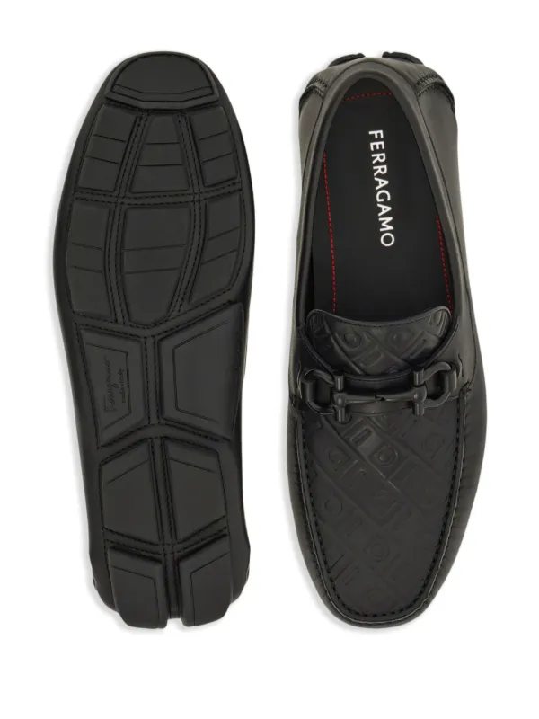 Ferragamo Mocasines Con Placa Gancini Negro FARFETCH CO