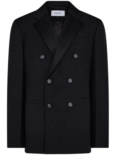 Ferragamo blazer con doble botonadura y solapas de pico
