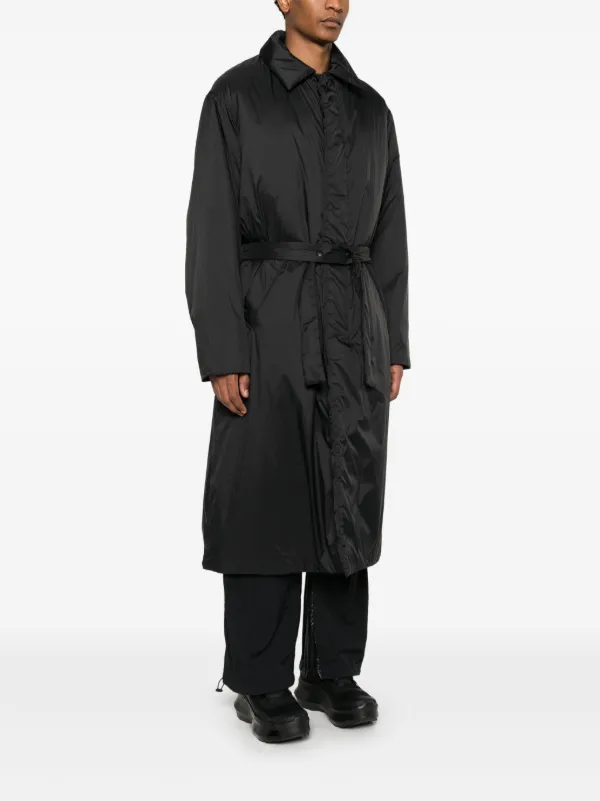 Y-3 ブラック メンズ　ロングコート ウエストリボン付き Y-3 ブラック メンズ ロングコート ウエストリボン付き Y-3 ブラック