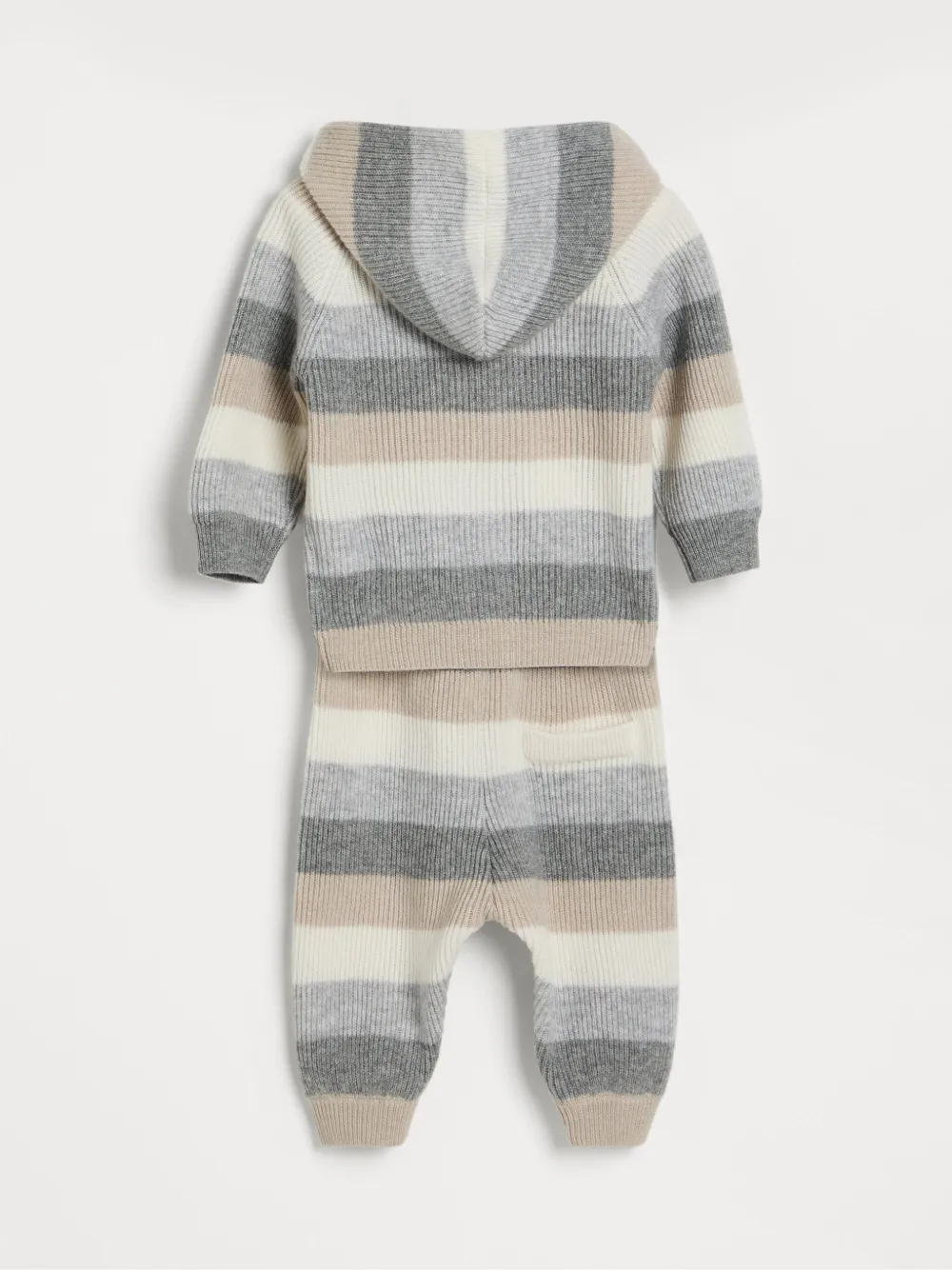 Brunello Cucinelli Kids Baby Bernie gestreepte set - Grijs