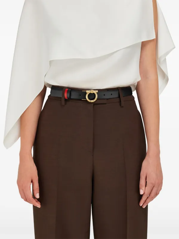 Ferragamo リバーシブル ガンチーニ ベルト | レッド | FARFETCH JP