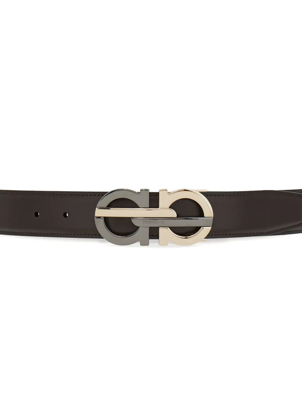 Ferragamo Gancini omkeerbare riem Bruin