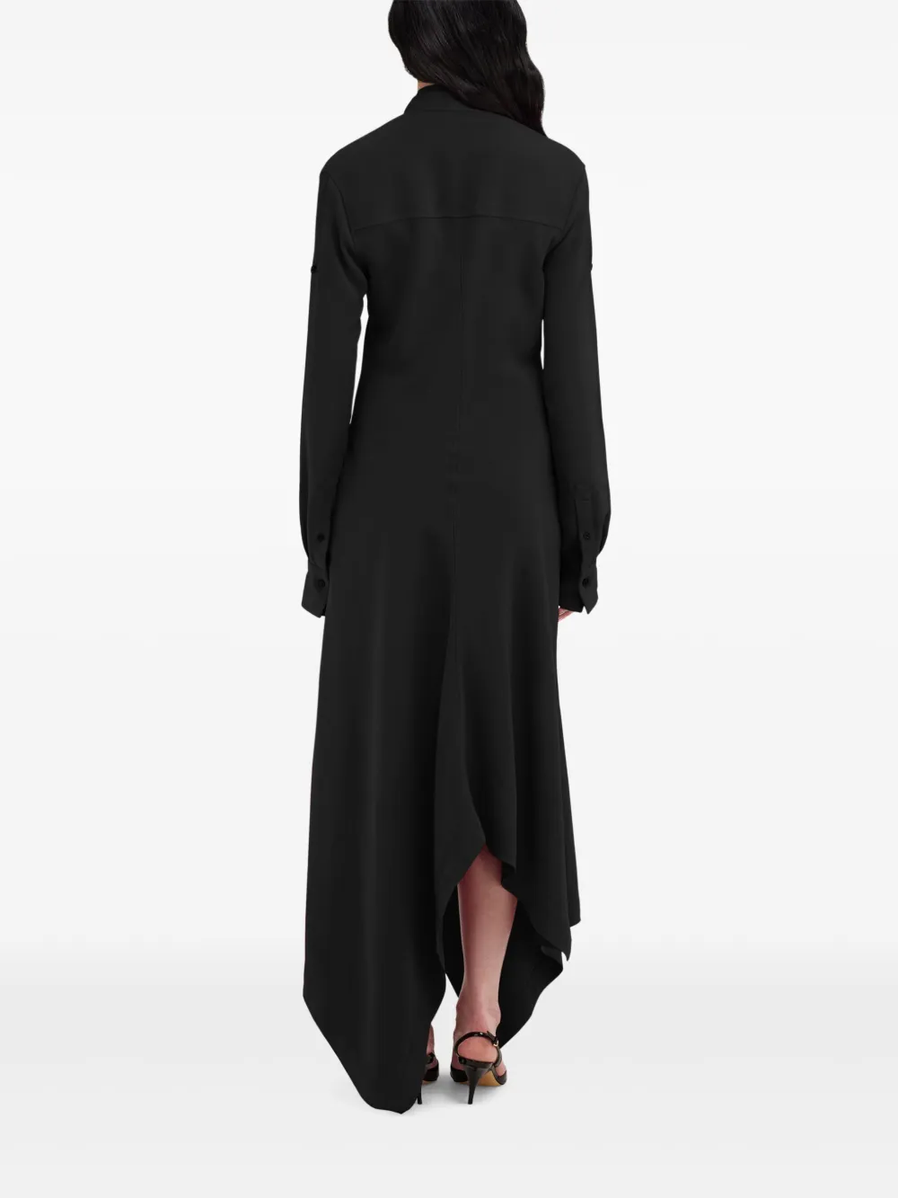 Ferragamo Maxi-jurk met asymmetrische afwerking Zwart
